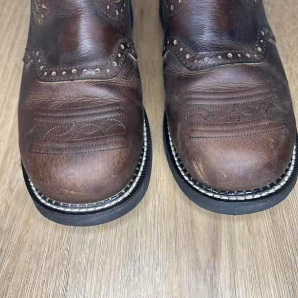 Justin Gypsy Women’s 10 Boots Steel Toe Western Cowgirl Brown Pink Work WKL9980 - Picture 3 of 9